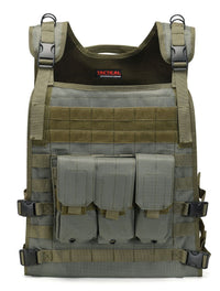 Thumbnail for A Tactical Scorpion Gear Wildcat MOLLE Armor Plate Carrier Vest made with ripstop nylon and equipped with multiple compartments for MOLLE accessories.