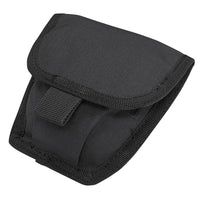 Thumbnail for The Caliber Armor Handcuff Pouch, made of black nylon with reinforced stitching and a flap closure, is designed for secure MOLLE carry of small tools or accessories.