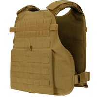 Thumbnail for A tan Caliber Armor CaliberX IIIA/HG2 Active Response Package plate carrier vest with MOLLE webbing, Velcro panels, and adjustable straps, shown against a white background.
