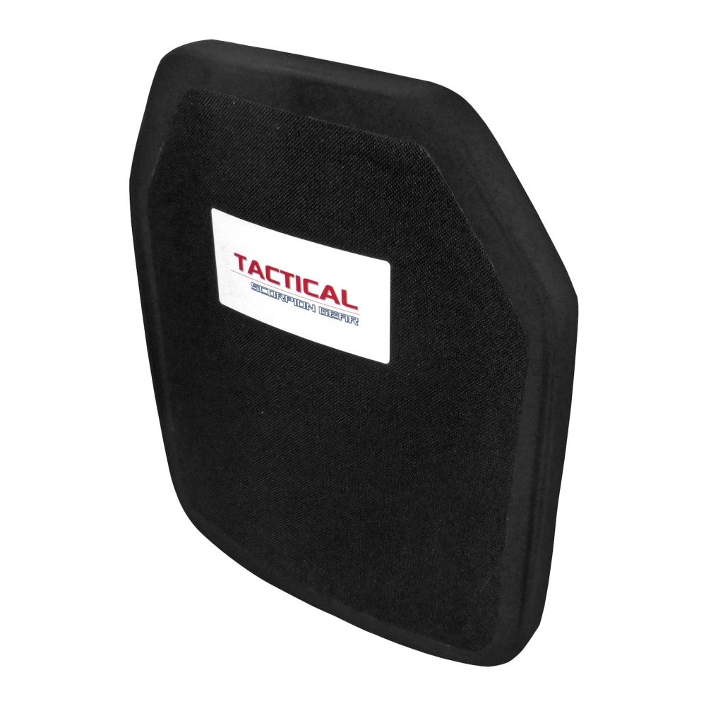 This Tactical Scorpion Gear Level IV Polyethylene Body Armor Plate offers NIJ Level IV Certification and is made with lightweight Silicon Carbide Ceramic utilizing USA Craftsmanship.