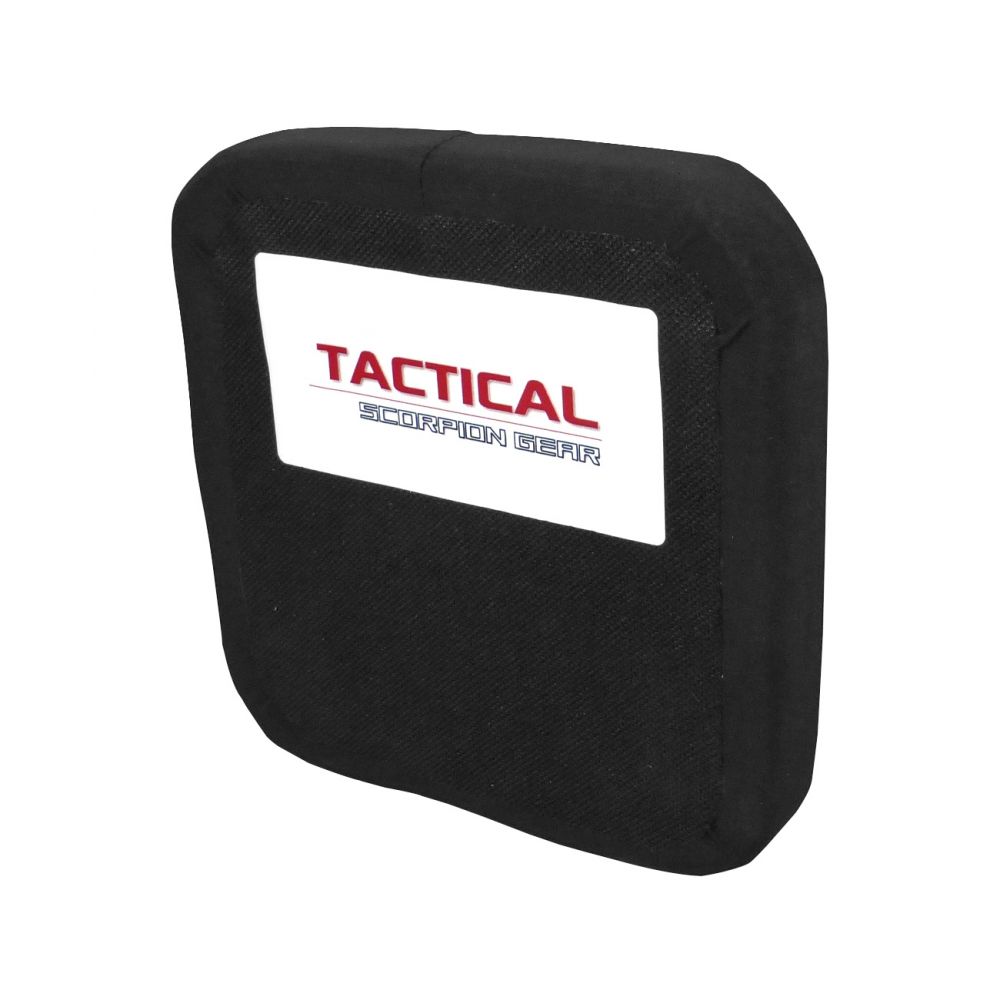 This Tactical Scorpion Gear Level IV Polyethylene Body Armor Plate is made with lightweight silicone carbide ceramic, providing NIJ Level IV certification. Crafted with USA craftsmanship.