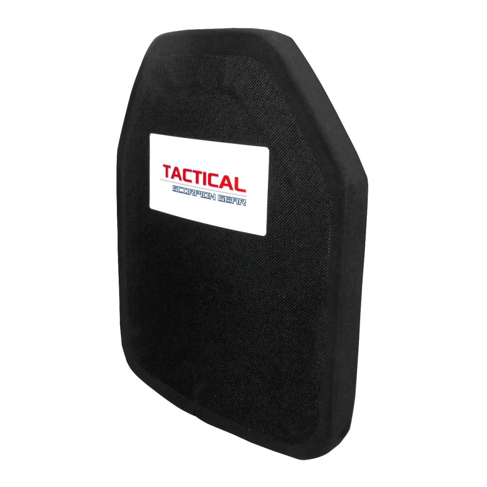 This Tactical Scorpion Gear Level IV Polyethylene Body Armor Plate is proudly made in the USA with exceptional craftsmanship. Its innovative design incorporates lightweight silicone carbide ceramic to offer NIJ Level IV certification for superior protection.