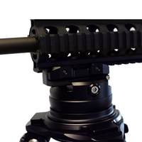 Thumbnail for picatinny-to-arca-swiss-adapter-plate-mounting-bracket-installed-on-swivel-tripod-mount-with-secured-firearm