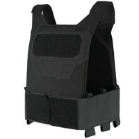 Thumbnail for The Specter Carrier by Caliber Armor is a black tactical plate carrier vest with adjustable shoulder straps, front and waist velcro panels, nylon reinforcement, and adjustable sizing for a secure, comfortable fit.