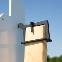 Thumbnail for static-2x4-hanging-bracket-with-painted-ar500-steel-silhouette-target-side-view