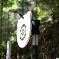 Thumbnail for static-t-post-hanging-bracket-supporting-double-tap-industries-ar500-steel-gong-target