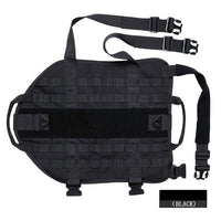 Thumbnail for Black modular Tactical Scorpion Gear - D1 Canine Dog K9 Camo MOLLE Military Training Vest Harness on a white background.