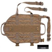 Thumbnail for Brown Tactical Scorpion Gear D1 Canine Dog K9 Camo MOLLE Military Training Vest Harness with modular webbing and adjustable straps.