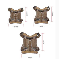 Thumbnail for Four views of a Tactical Scorpion Gear D4 Dog K9 MOLLE Military Combat Edition Training Vest Harness with dimensions labeled.