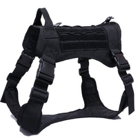 Thumbnail for Black Tactical Scorpion Gear - D4 Dog K9 MOLLE Military Combat Edition Training Vest Harness with MOLLE strapping against a white background.