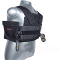 A Tactical Scorpion Gear AR500 Bobcat Concealed Body Armor Side Plate Attachment mannequin with a vest on it.