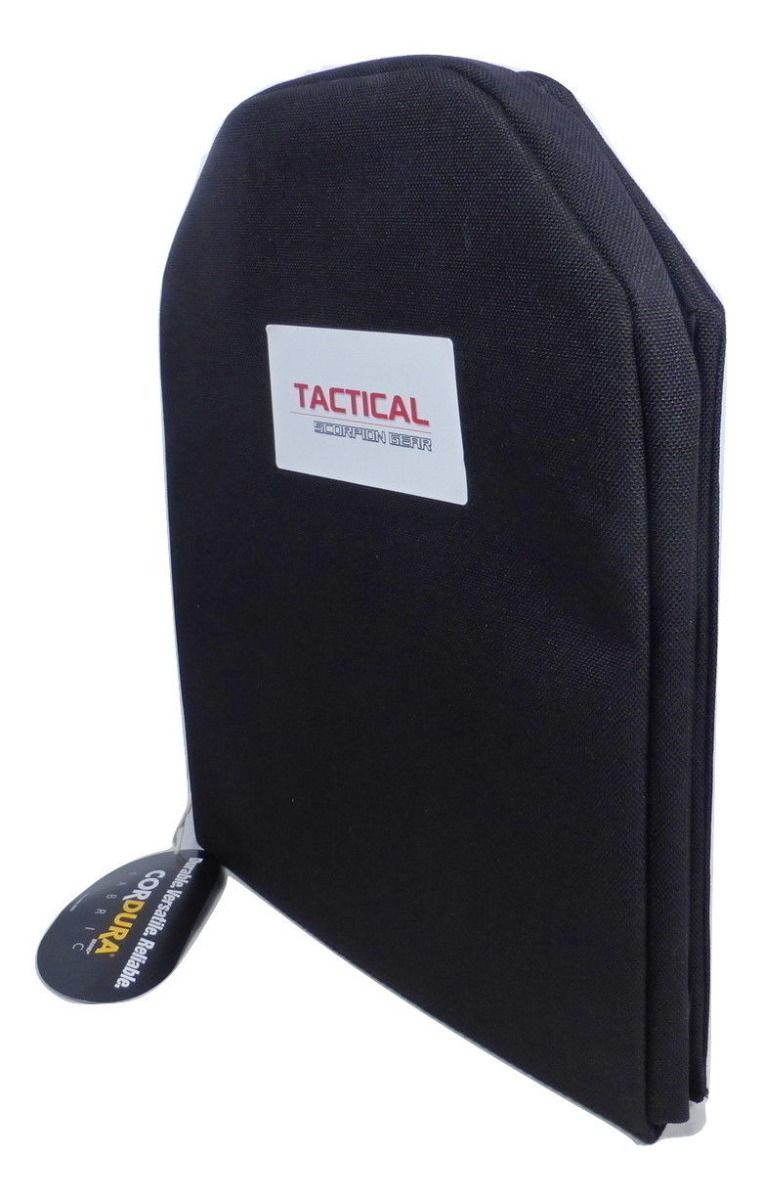 This Tactical Scorpion Gear Body Armor AR500 Steel Plate Spall Guard Blocker provides protection against spalling with its ballistic nylon housing, offering a reliable solution for users.
