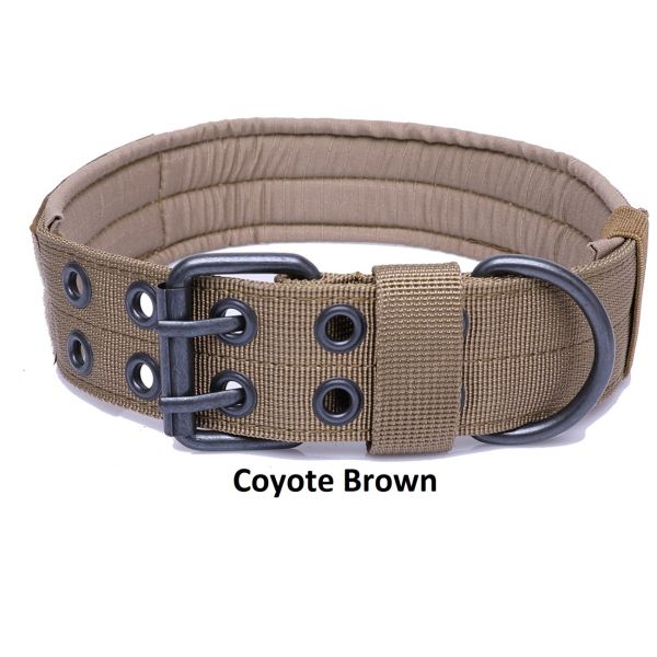 Tactical Scorpion Gear Coyote brown dog collar with buckle and strap adjustment.