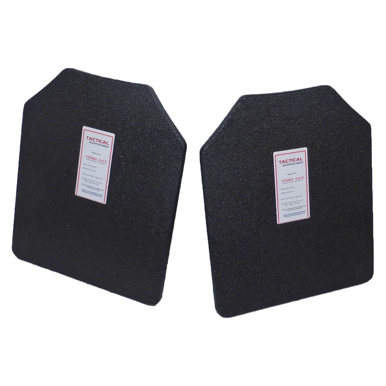 A pair of Tactical Scorpion Gear Level IIIA Body Armor Pair Hard Plates | Stops .44 on a white background.