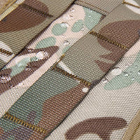 Thumbnail for Close-up of water droplets on a Tactical Scorpion Gear - Level IIIA Dog Body Armor Canine K9 Police Vest Harness D5 camouflaged fabric surface.
