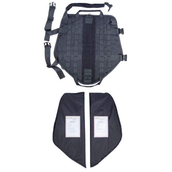 Tactical Scorpion Gear - Level IIIA Dog Body Armor Canine K9 Police Vest Harness D5 displayed with straps and two ballistic panels.