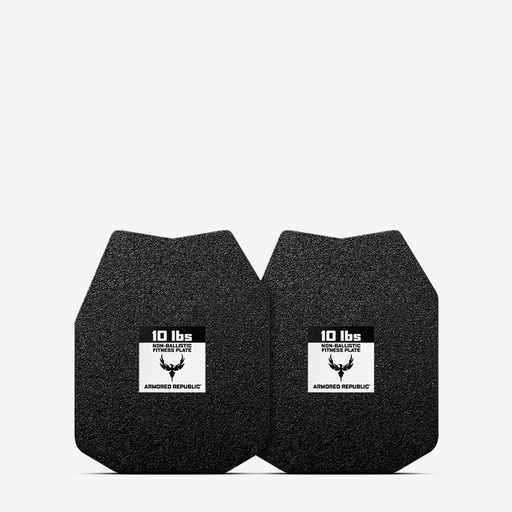 A pair of AR500 Armor Weighted Training Plates on a white background.