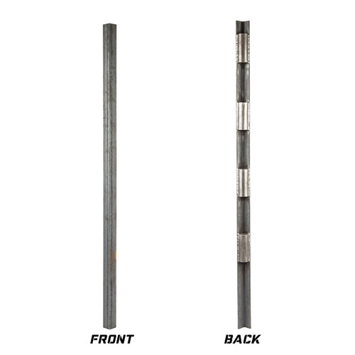 A pair of Spartan Armor Systems Dueling Tree AR550 metal poles with different lengths.