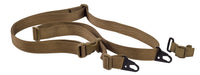 Thumbnail for A brown Elite Survival Systems Three Point HK Slings with adjustable straps and HK hook closures, isolated on a white background.