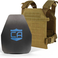 Thumbnail for A Caliber Armor AR550 Level III+ Active Shooter Response Package tactical plate carrier with the letter ca on it.