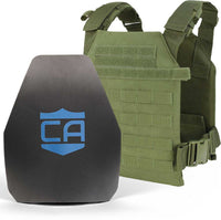 Thumbnail for A green Caliber Armor plate carrier with the letter ca on it.