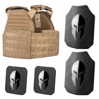Thumbnail for Spartan Armor Systems' Spartan AR550 Body Armor And Sentinel Plate Carrier Package - tan - spartan plate carrier kit - tan - s.