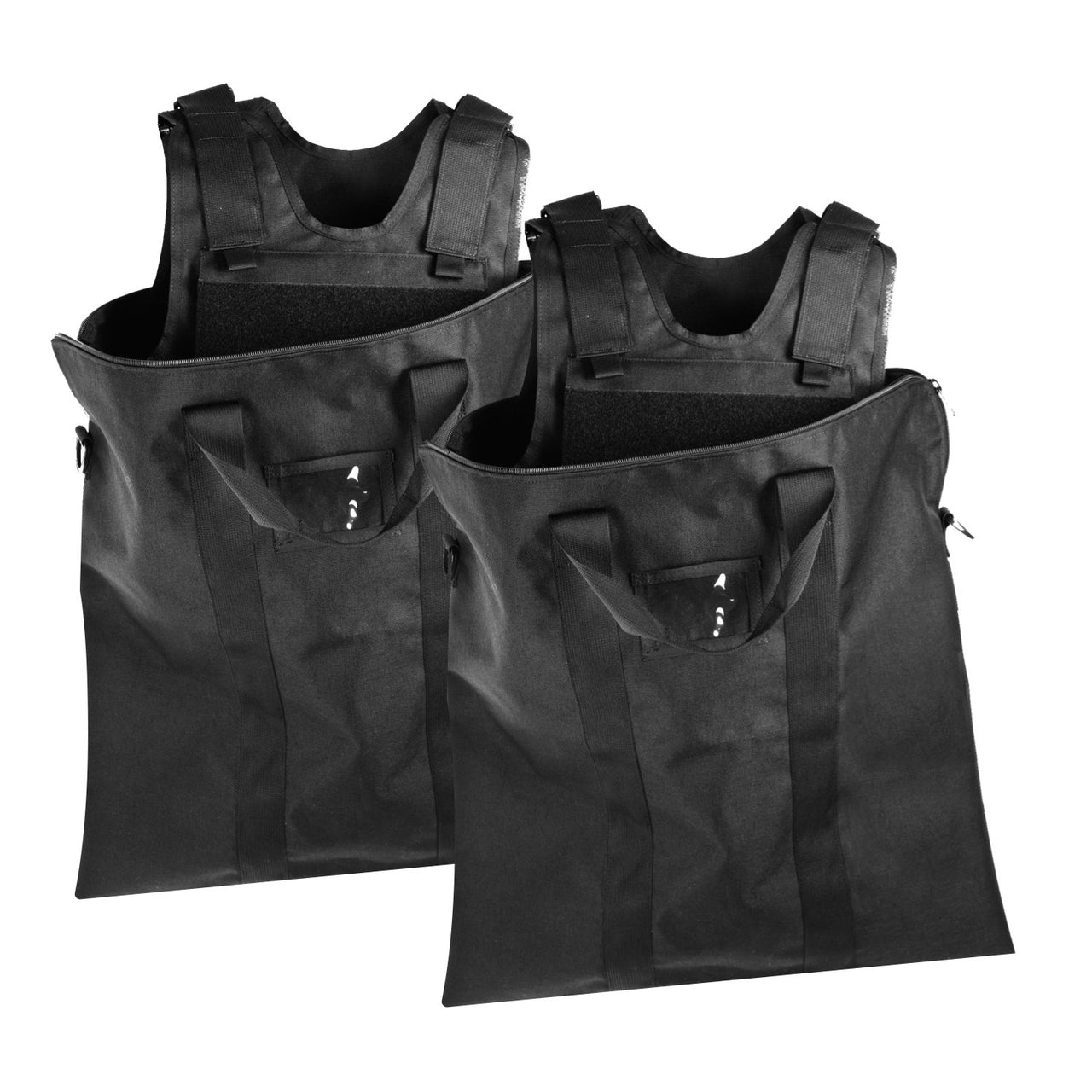 Three black, durable 500d nylon Body Armor Direct tactical ballistic vests displayed against a white background.