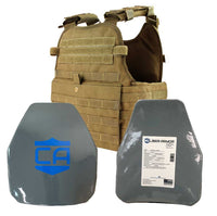 Thumbnail for A Caliber Armor AR550 Level III+ Body Armor /w PolyShield and Condor MOPC - Shooters Cut - PolyShield plate carrier with a blue Caliber Armor AR550 Level III+ Body Armor /w PolyShield and Condor MOPC - Shooters Cut - PolyShield plate and a blue Caliber Armor AR550 Level III+ Body Armor /w PolyShield and Condor MOPC - Shooters Cut - PolyShield plate.