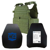 Thumbnail for A Caliber Armor AR550 Level III+ Body Armor with a blue plate on it.