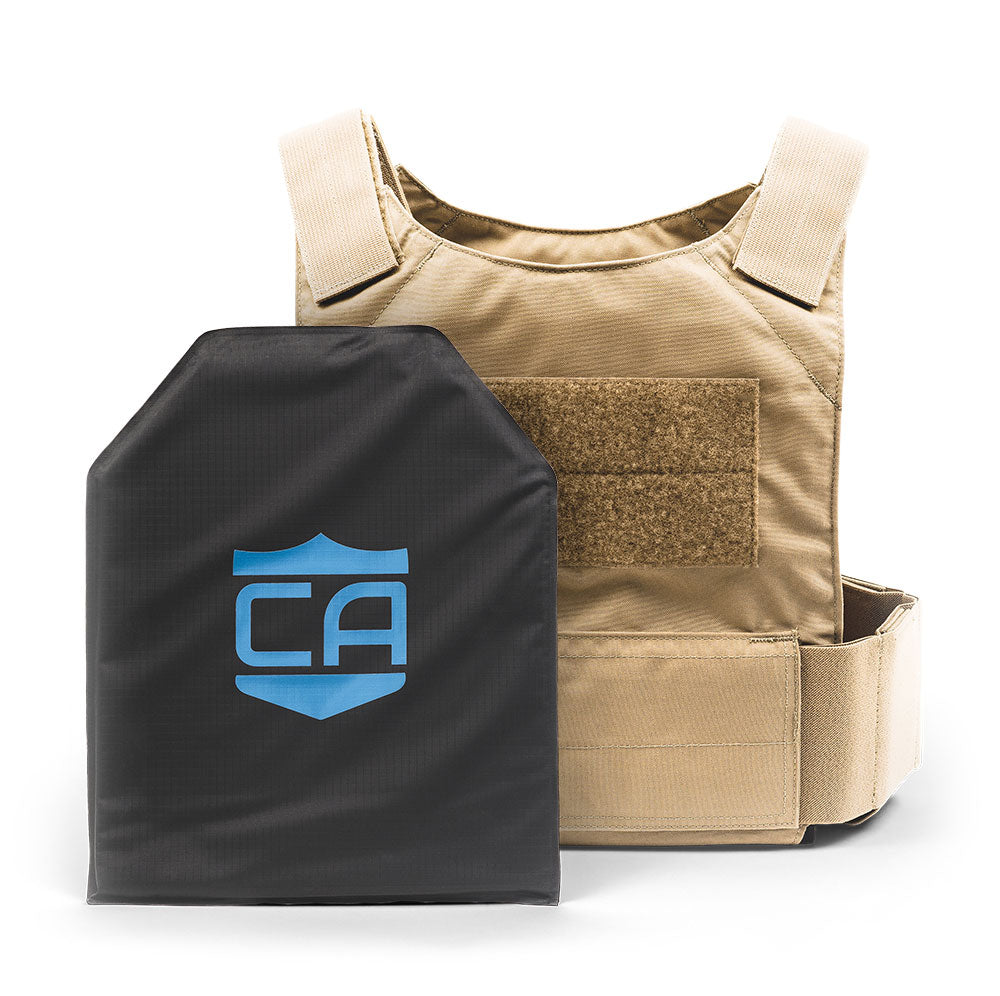 A Caliber Armor CaliberX Ultra Light Weight Soft Armor With Concealment Carrier plate carrier with the word ca on it.