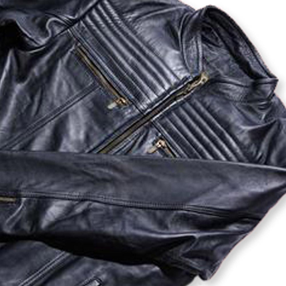 Black Leather Jacket Enhanced Multi-Threat