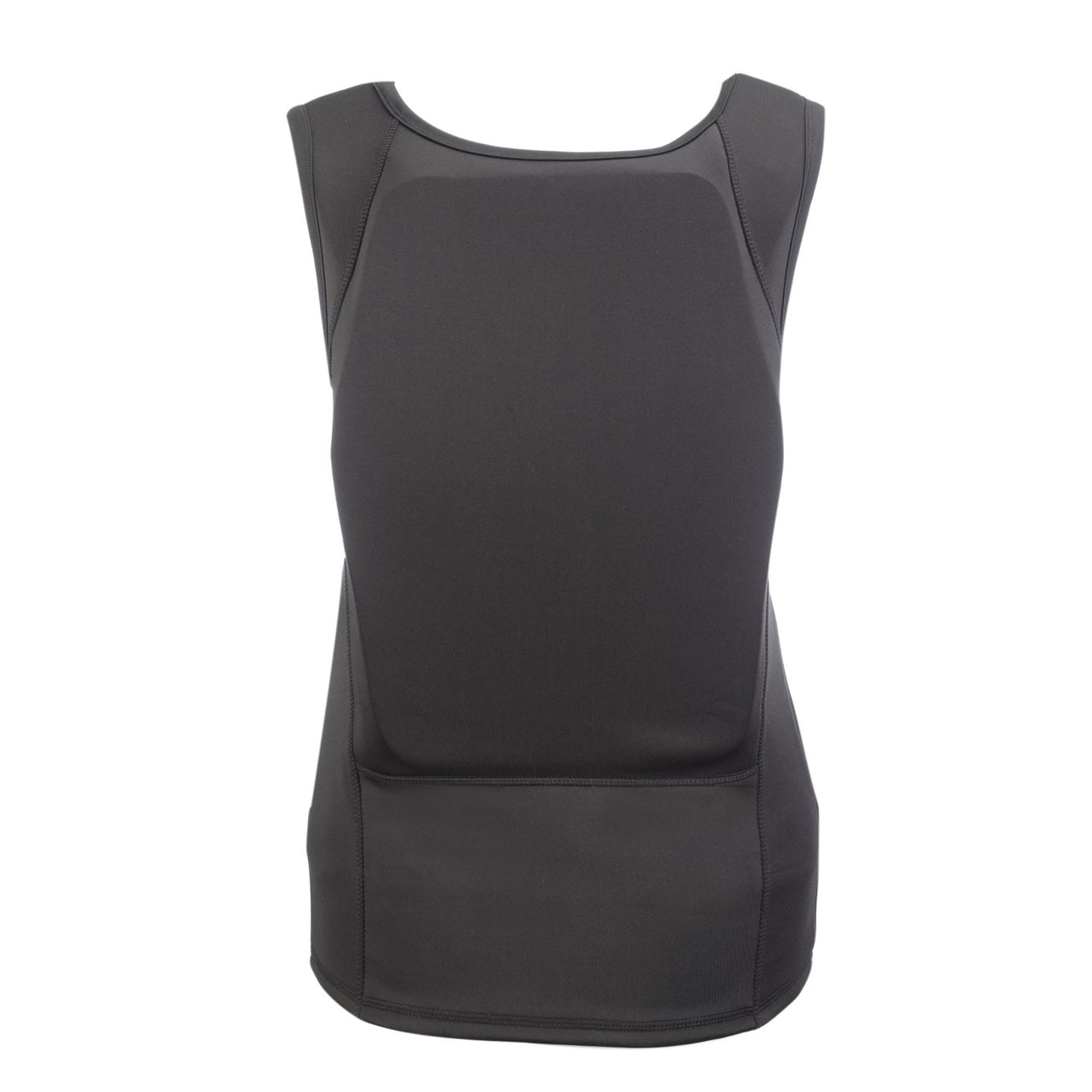 The back view of a women's Body Armor Direct Concealable Express T-Shirt Carrier.
