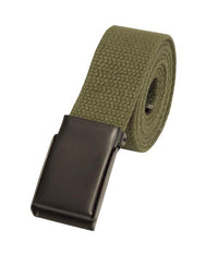 Thumbnail for Olive green Elite Survival Systems General Utility Belt with a sleek black metal buckle, rolled up against a white background.
