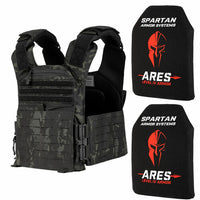 Thumbnail for Spartan Armor Systems Leonidas Legend Xl Black Multicam Plate Carrier And Ares Level Iv Made In U.S.A.