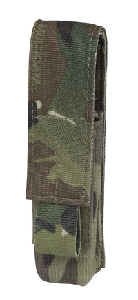 Thumbnail for Elite Survival Systems Flashlight MOLLE Pouch with velcro flap, isolated on a white background.