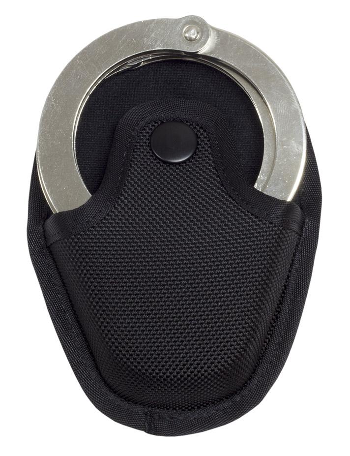 Top view of a Elite Survival Systems DuraTek Molded Open Top Cuff Pouches with a metal snap closure, isolated on a white background.