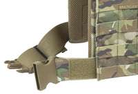 Thumbnail for An Elite Survival Systems MOLLE Adaptable Lightweight Plate Carrier with a belt attached to it.