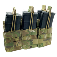 Thumbnail for Three Shellback Tactical Triple Stacker Open Top M4 Mag Pouches on a white background.