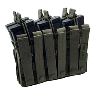 Thumbnail for Four Shellback Tactical Triple Stacker Open Top M4 Mag Pouches on a white background.