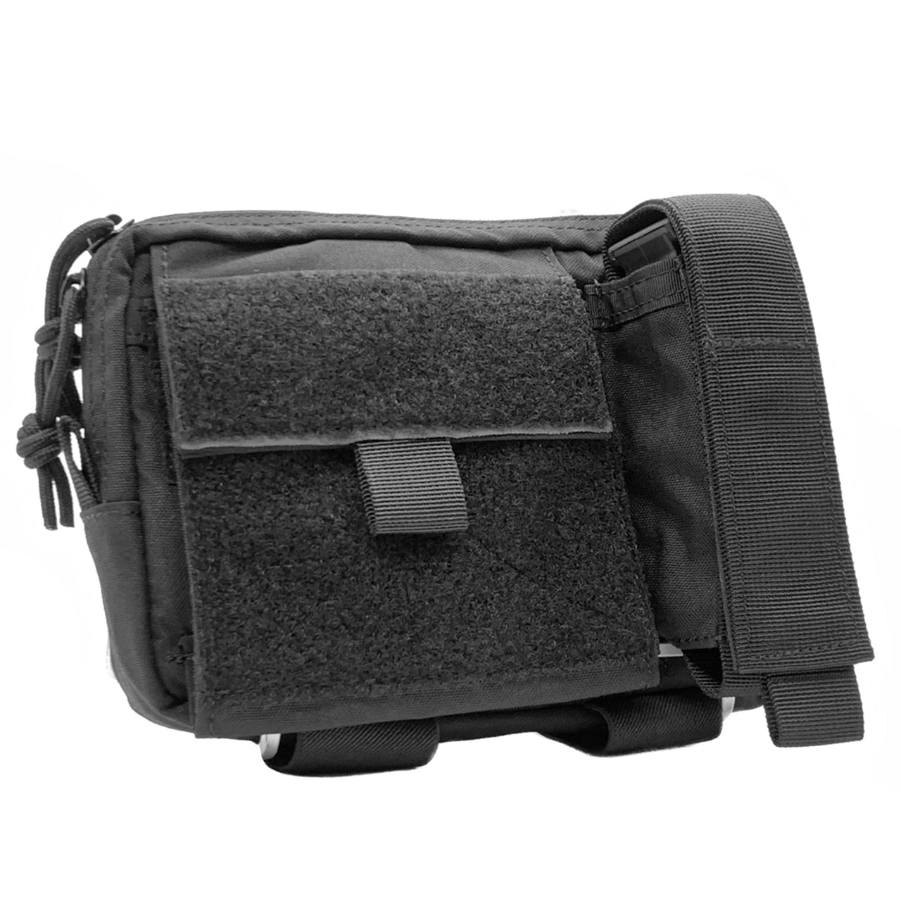 A black Shellback Tactical Super Admin Pouch with a zippered pocket.