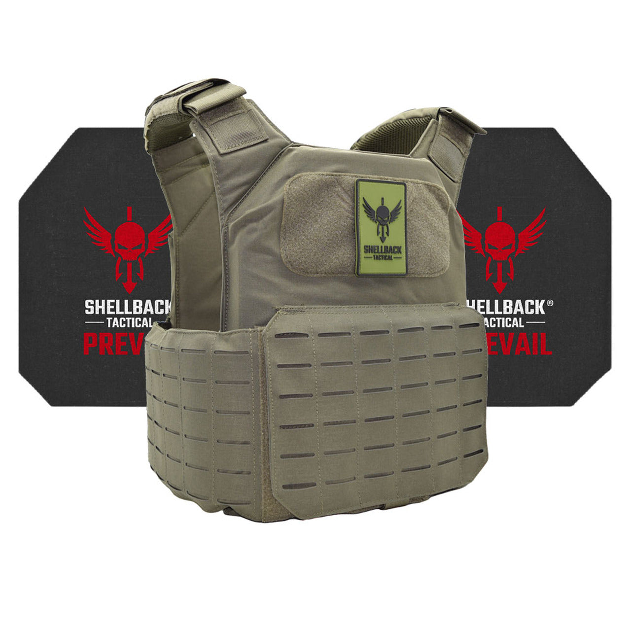 A Shellback Tactical Shield 2.0 Active Shooter Kit with Level IV 4S17 Plates with the Shellback Tactical logo on it.