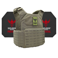 Thumbnail for A Shellback Tactical Shield 2.0 Active Shooter Kit with Level IV 4S17 Plates with the Shellback Tactical logo on it.