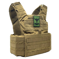 Thumbnail for A Shellback Tactical Skirmish Plate Carrier with a green patch on it.