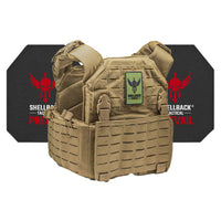 Thumbnail for A Shellback Tactical Rampage 2.0 Active Shooter Kit with Level IV 4S17 Plates plate carrier with the shieldblack logo on it.