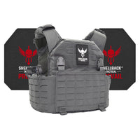 Thumbnail for A Shellback Tactical Rampage 2.0 Active Shooter Kit with Level IV 4S17 Plates plate carrier with a red and black logo.