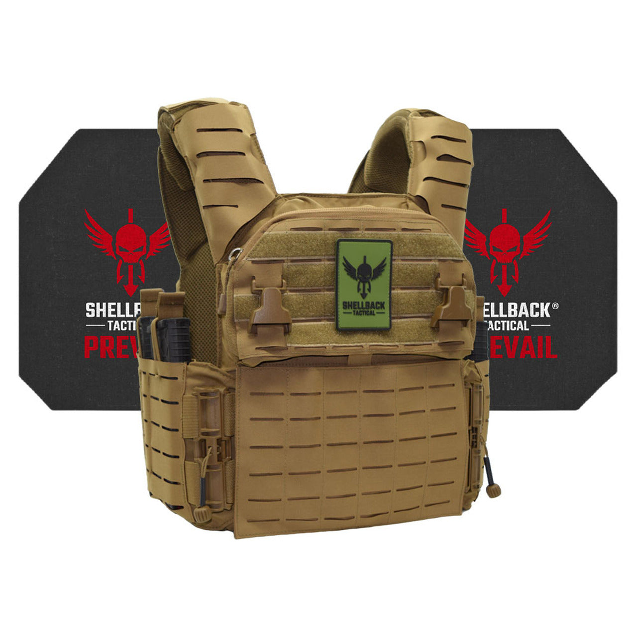 A Banshee Elite 3.0 Active Shooter Kit with Level IV Model 4S17 Armor Plates vest with the Shellback Tactical logo on it.