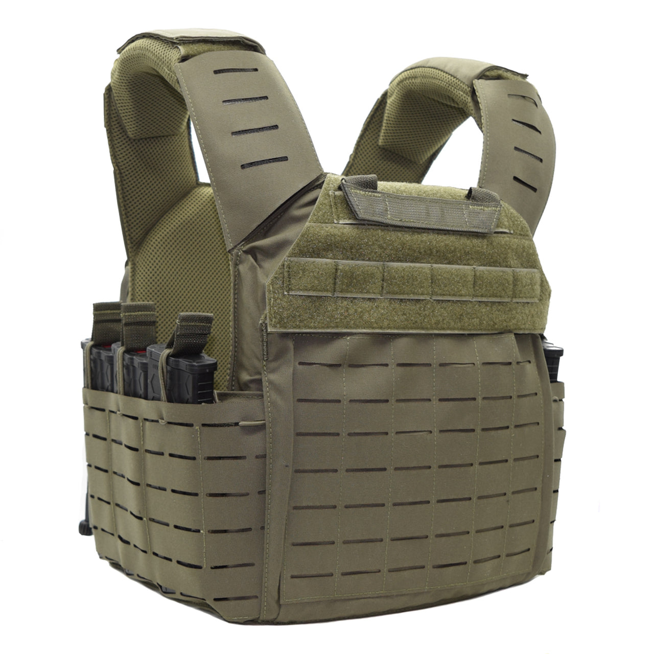The Shellback Tactical Banshee Elite 3.0 Plate Carrier by Shellback Tactical has multiple compartments.