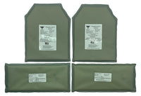 Thumbnail for A set of four Shellback Tactical Banshee Level IIIA Model CLCIIIA Soft Armor Plate Backer - Set of 2 green padded pouches on a white background.