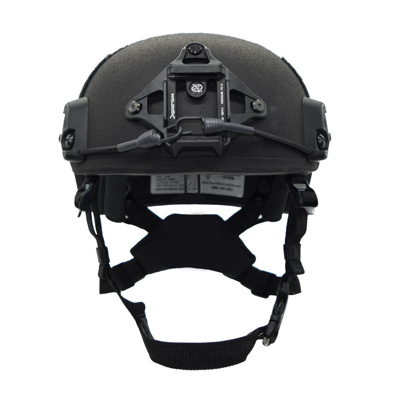 An image of a Shellback Tactical Level IIIA Spec Ops ACH High Cut Ballistic Helmet with a camera attached to it.