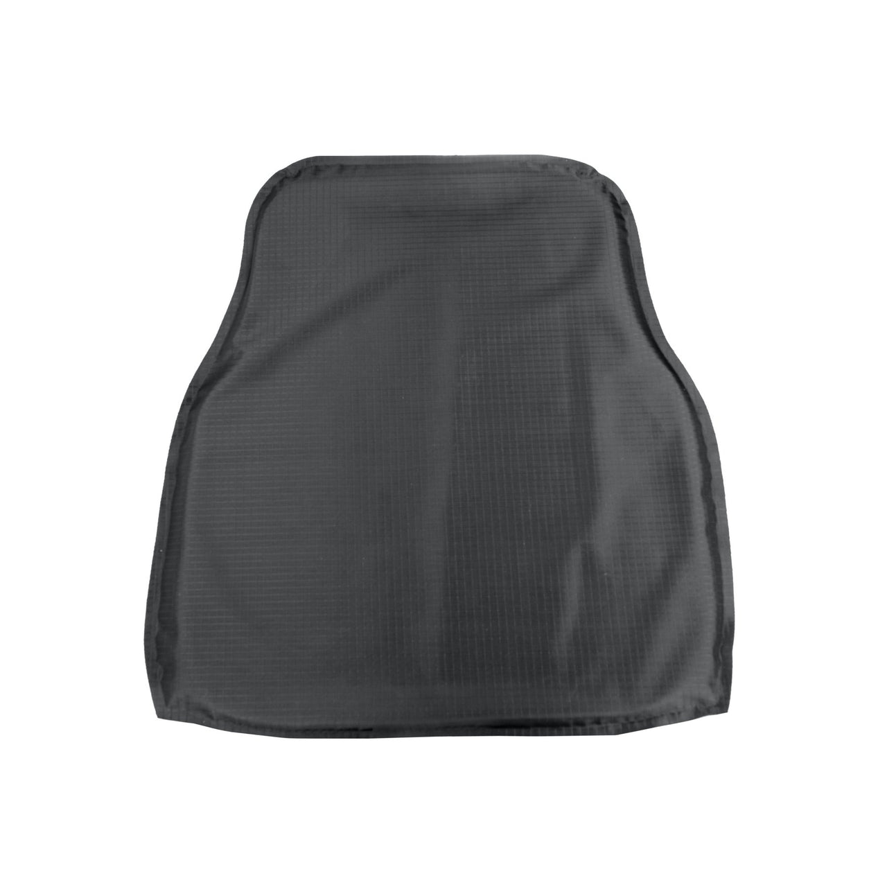 The back of a black Body Armor Direct seat pad on a white background.